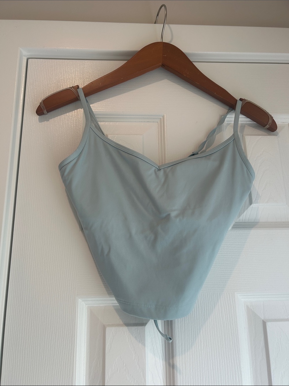 Light Blue Women's V-Neck Athletic Camisole Top